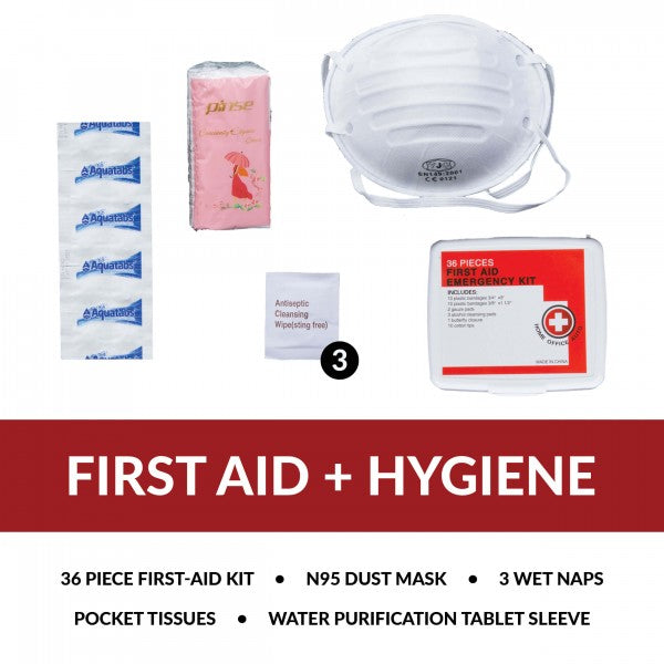 Red Survival Kit Backpack for One Person